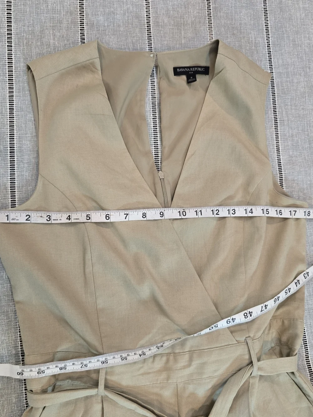 BANANA REPUBLIC Romper One Piece Shorts Womens 8 Beige Linen Blend - Picture 12 of 14